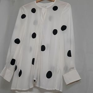 Derek Lam 10 Crosby Cream Black Polk a Dot Blouse
